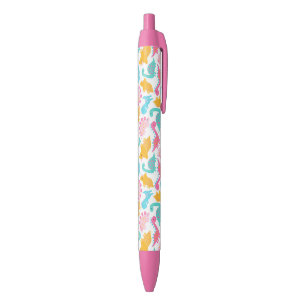 Fun Pink & Aquamarin Dinosaurier Muster Kugelschreiber