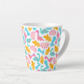Fun Pink & Aquamarin Dinosaurier Muster Milchtasse (Rechte Ecke)
