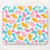 Fun Pink & Aquamarin Dinosaurier Muster Mousepad (Vorne)