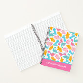 Fun Pink & Aquamarin Dinosaurier Muster Notizblock (Innenseite)
