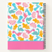 Fun Pink & Aquamarin Dinosaurier Muster Notizblock (Rückseite)