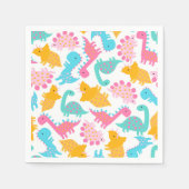 Fun Pink & Aquamarin Dinosaurier Muster Serviette (Vorderseite)