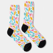 Fun Pink & Aquamarin Dinosaurier Muster Socken (Rechts)