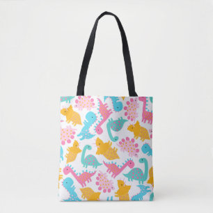 Fun Pink & Aquamarin Dinosaurier Muster Tasche
