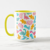 Fun Pink & Aquamarin Dinosaurier Muster Tasse (Links)