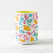 Fun Pink & Aquamarin Dinosaurier Muster Tasse (Zentrum)