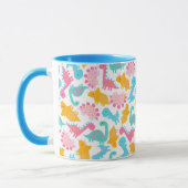 Fun Pink & Aquamarin Dinosaurier Muster Tasse (Links)