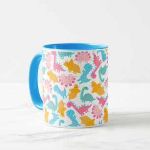 Fun Pink & Aquamarin Dinosaurier Muster Tasse