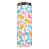 Fun Pink & Aquamarin Dinosaurier Muster Thermosbecher (Rückseite)