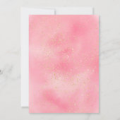 Fun pink Aquarellbaumwolle Süßigkeiten Glitzer süß Einladung (Rückseite)