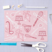 Fun Pink Backen & Kochen Utensisches Muster Seidenpapier (Handwerk)