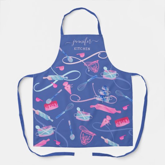 Fun Pink Blue Marble Backwaren Werkzeuge und Zubeh Schürze (Vorderseite)