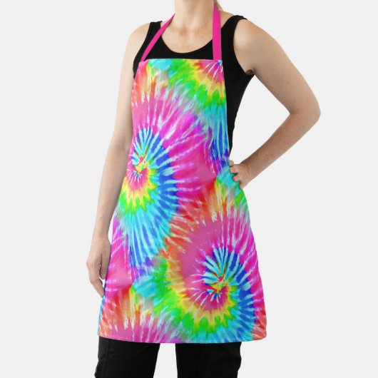 Fun Pink & Blue Psychedelic Girly Gefärbte Krawatt Schürze (InSitu)