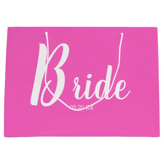 Fun Pink Bride Große Geschenktasche Geschenktüte (Vorderseite)