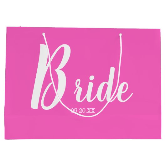 Fun Pink Bride Große Geschenktasche Geschenktüte (Rückseite)