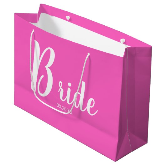 Fun Pink Bride Große Geschenktasche Geschenktüte (Vorderseite Schrägansicht)