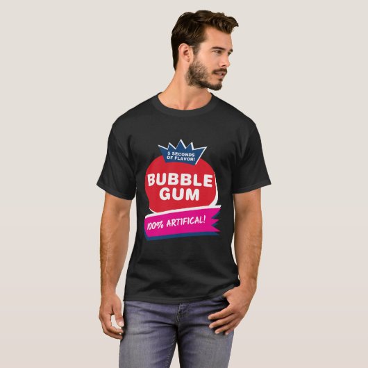 Fun Pink Bubble Gum Halloween Kostüm T-Shirt (Vorne ganz)