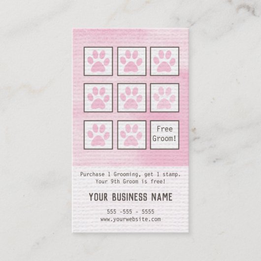 Fun Pink Bulldogge Treuekarte Visitenkarte (Vorderseite)