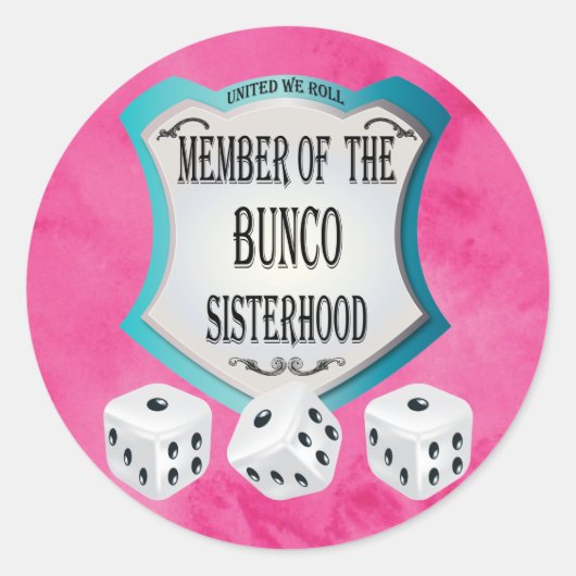 Fun Pink Bunco Fundraiser Runder Aufkleber (Vorderseite)