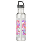 Fun Pink Butterfly, Cupcake, Candy Pattern Edelstahlflasche (Rückseite)