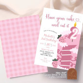 Fun Pink Cake 2. Geburtstag Einladung