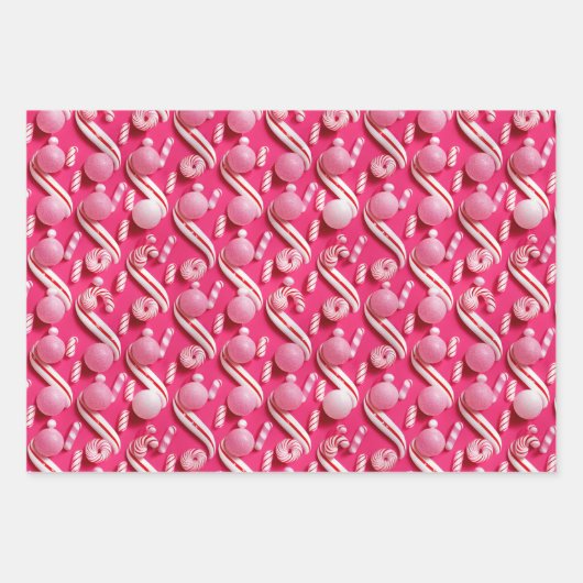 Fun Pink Candy Lane Collection Geschenkpapier Set (Vorderseite 3)