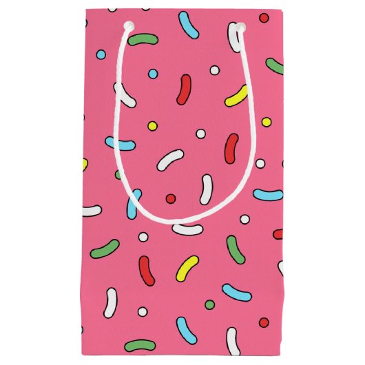 Fun Pink Candy Sprinkles Muster Kleine Geschenktüte (Vorderseite)