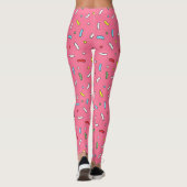 Fun Pink Candy Sprinkles Muster Leggings (Rückseite)