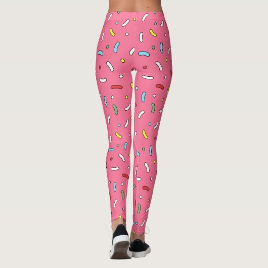 Fun Pink Candy Sprinkles Muster Leggings (Rückseite)