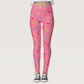 Fun Pink Candy Sprinkles Muster Leggings (Vorderseite)