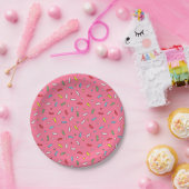 Fun Pink Candy Sprinkles Muster Pappteller (Party)