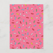 Fun Pink Candy Sprinkles Muster Postkarte (Vorderseite)