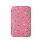 Fun Pink Candy Sprinkles Pattern  Badematte (Vorderseite Vertikal)