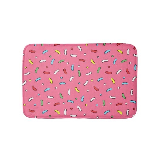Fun Pink Candy Sprinkles Pattern  Badematte (Vorderseite)