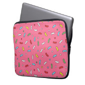 Fun Pink Candy Sprinkles Pattern Laptopschutzhülle (Vorderseite Links)