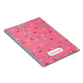 Fun Pink Candy Sprinkles Pattern Personalised Notizblock (Rechte Seite)