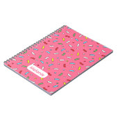 Fun Pink Candy Sprinkles Pattern Personalised Notizblock (Linke Seite)