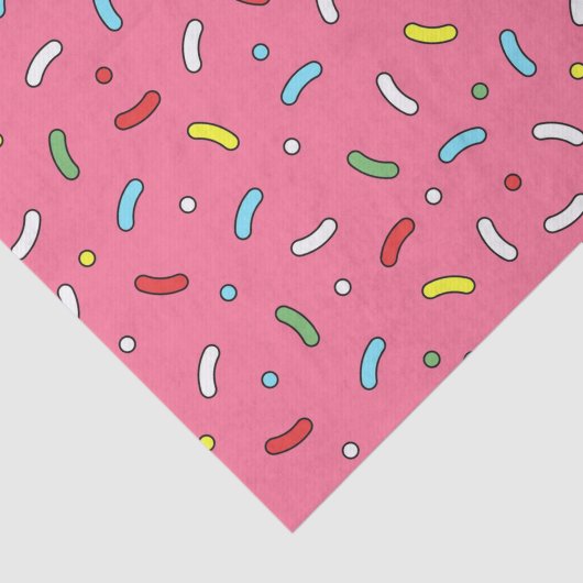 Fun Pink Candy Sprinkles Pattern Seidenpapier (Ausschnitt)