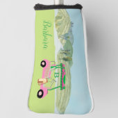 Fun Pink Cart Courses Monogram Golf Headcover (Rotieren 90)