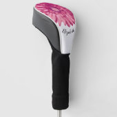 Fun pink daisy Blume individuelle Name Ladys Golf Headcover (angewinkelt)