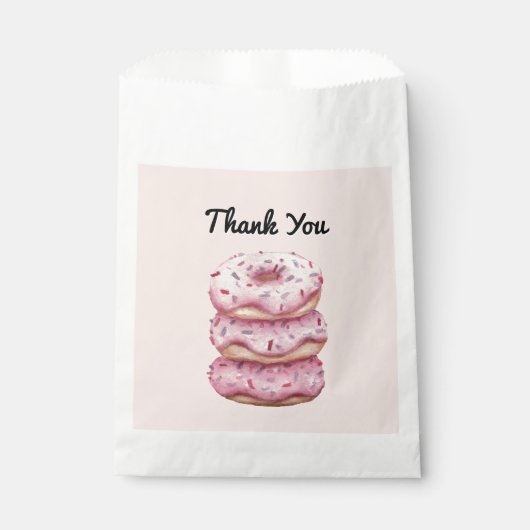 Fun Pink Donut Sprinkles Custom Vielen Dank Geschenktütchen (Vorderseite)