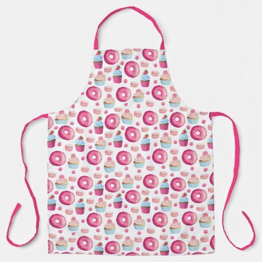 Fun Pink Donuts und Cupcakes Pattern Schürze (Vorderseite)