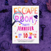 Fun Pink Escape Room Game Scavenger Hunt Bold Typo Einladung
