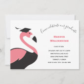 Fun Pink Flamingo Animal Abschluss Einladung (Vorderseite)