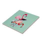 Fun pink Flamingo Aquarellbild Fliese (Seite)