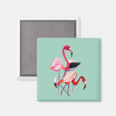 Fun pink Flamingo Aquarellbild Magnet (Vorderseite/Rückseite)