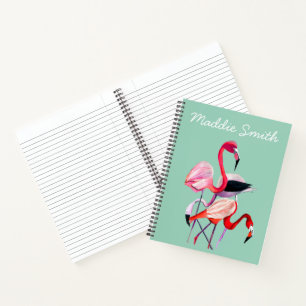 Fun pink Flamingo Aquarellbild Notizblock