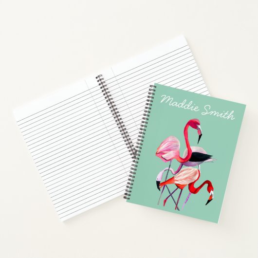 Fun pink Flamingo Aquarellbild Notizblock (Innenseite)