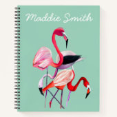 Fun pink Flamingo Aquarellbild Notizblock (Vorderseite)