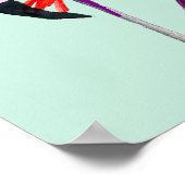 Fun pink Flamingo Aquarellbild Poster (Ecke)